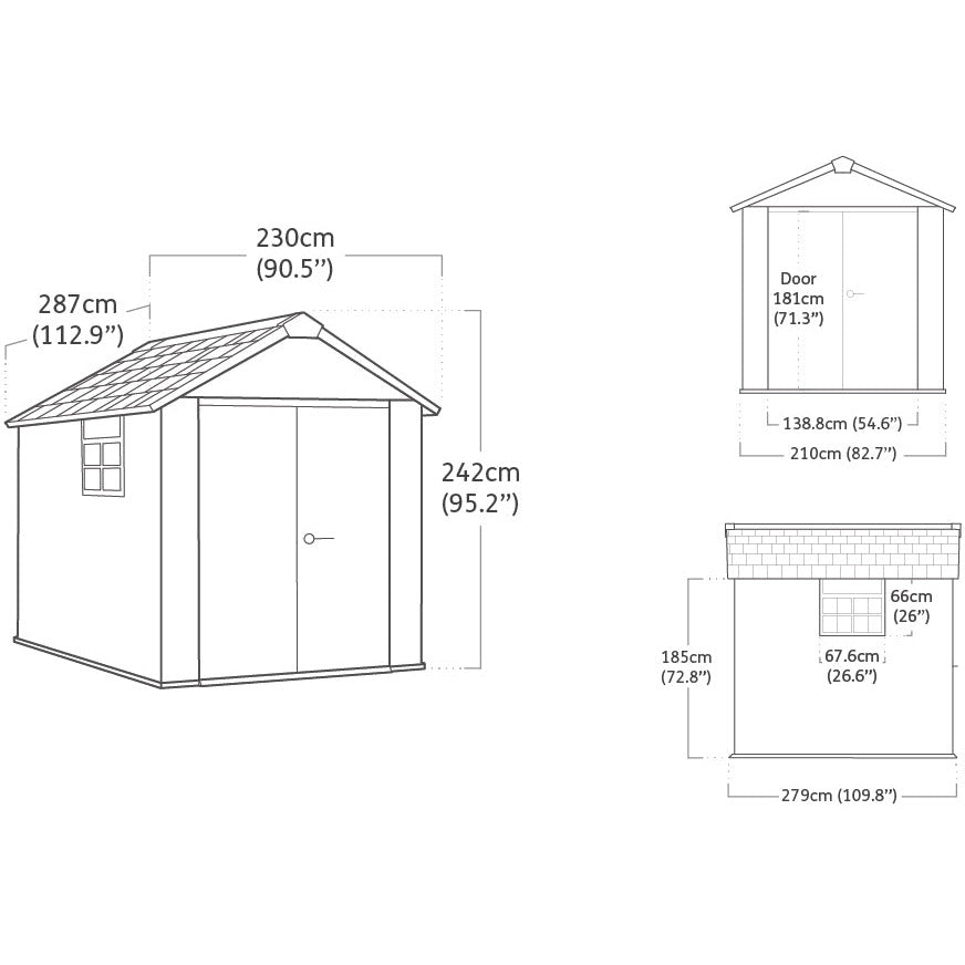 KETER - Casetta da giardino Oakland 759 - h242x287x230 cm